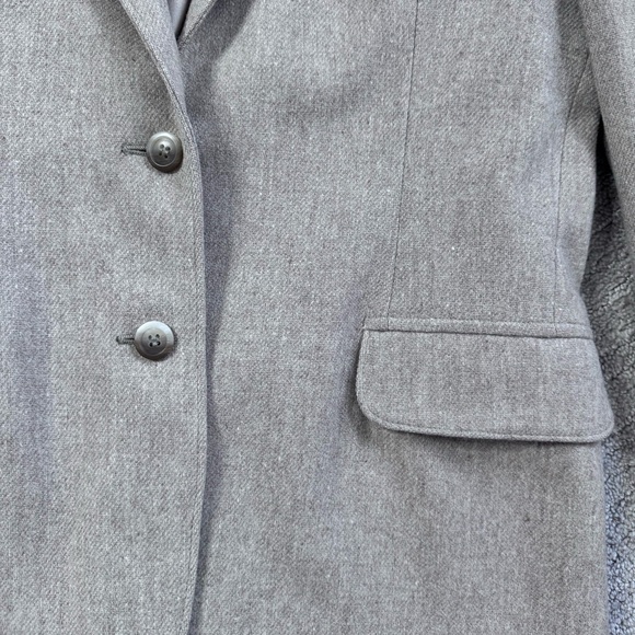 John Meyer Vintage Wool Blazer Taupe Size 10 Classic Tailored Jacket - Picture 10 of 13